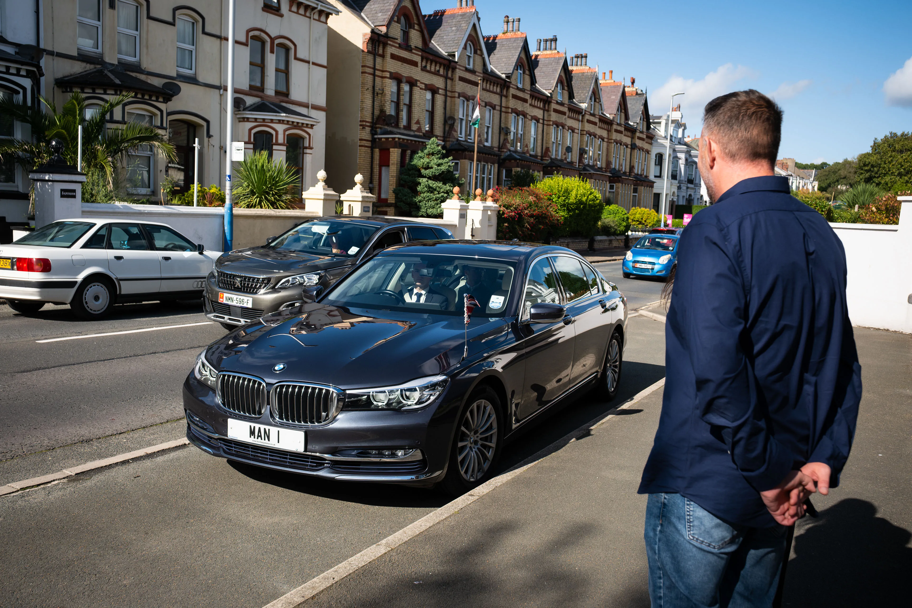 Andy Orton waiting outside the front door as Lieutenant General Sir John Lorimer KCB DSO MBE's car arrives at DotPerformance