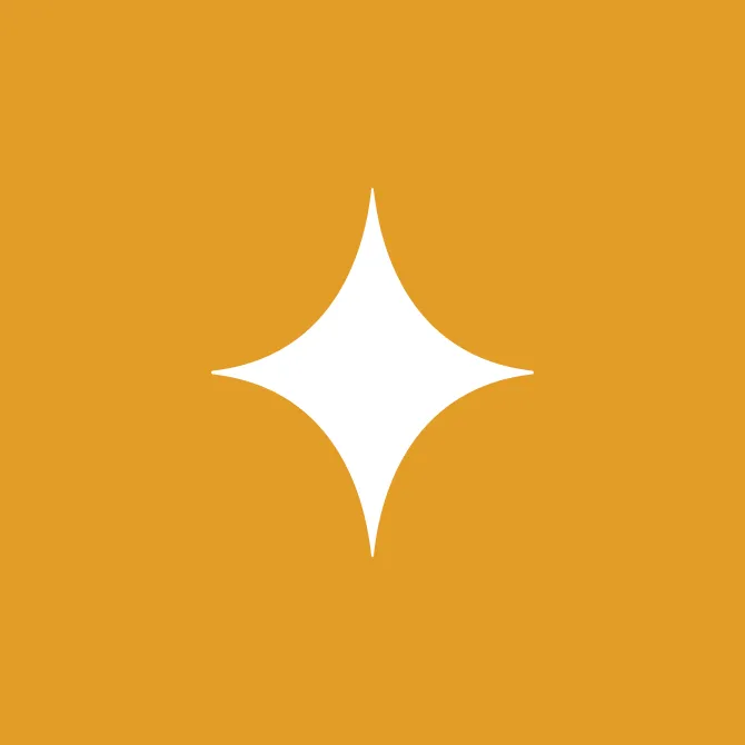 PorchLight Lodging star icon in white on a mustard gold square