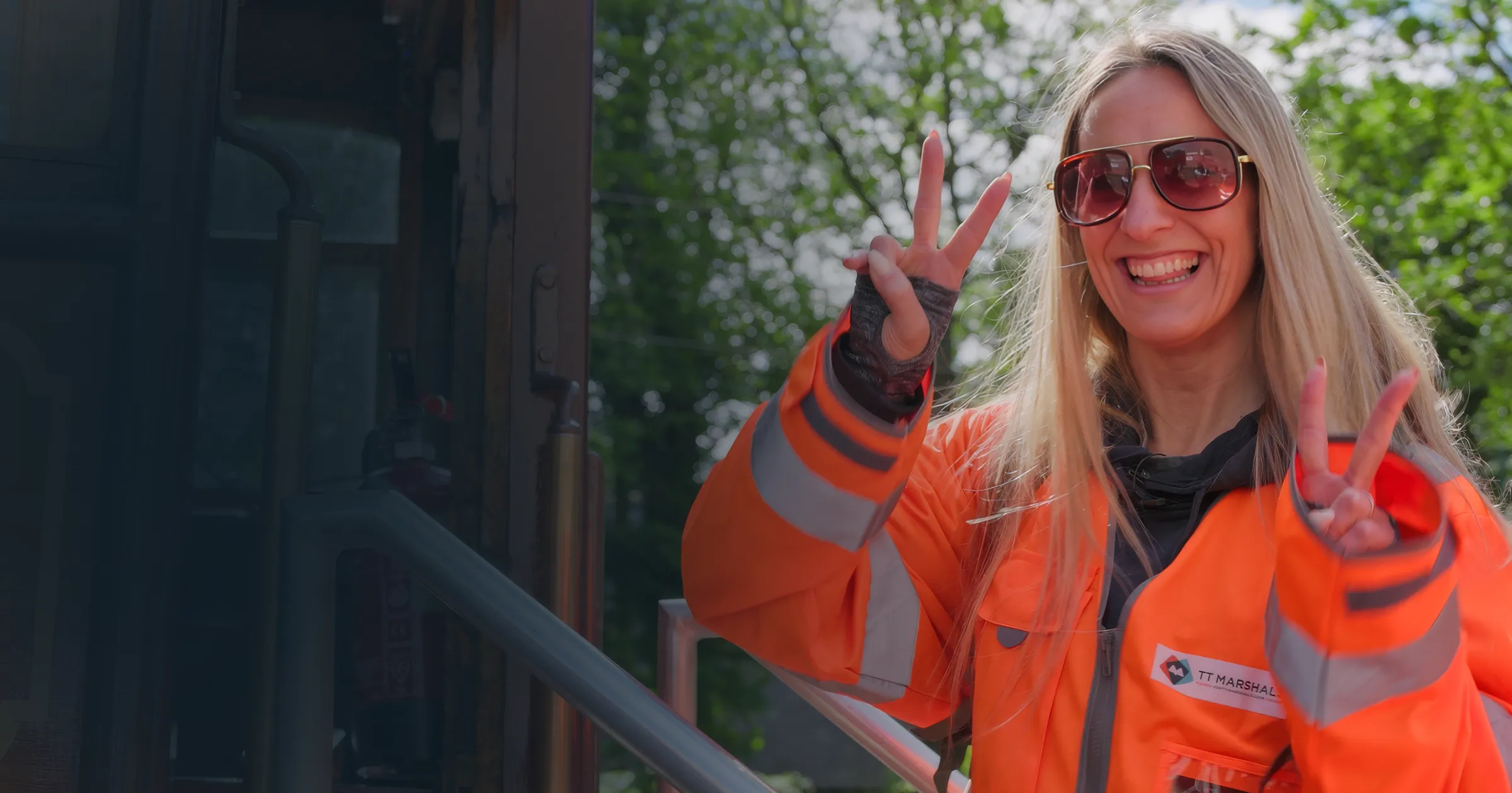 DotPerformance's very own Rachel Fabrizio prepares to board the electric tram in preparation for her corporate volunteering with the TTMA.