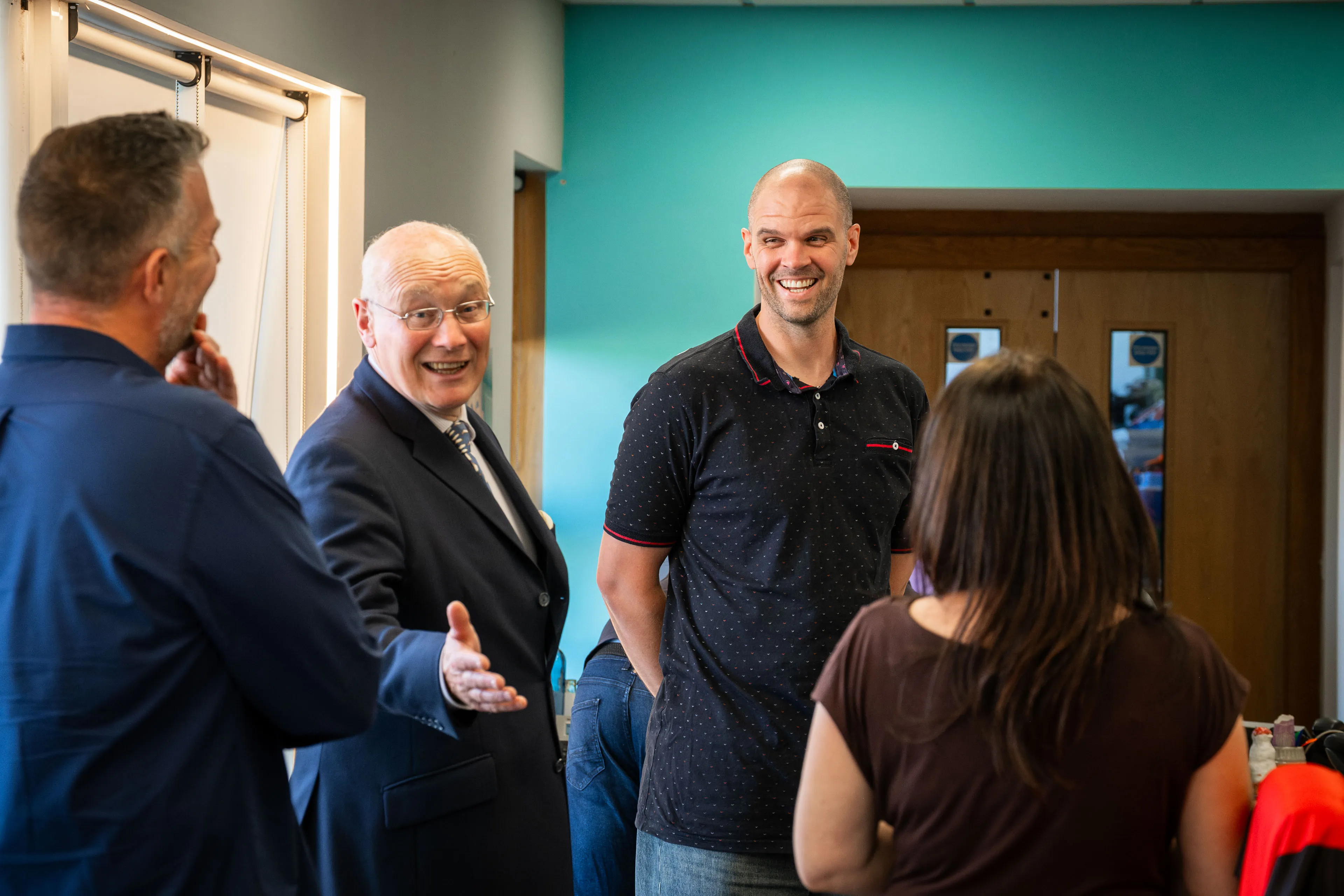 Lieutenant General Sir John Lorimer KCB DSO MBE telling a story as Mark Wade laughs beside him at DotPerformance
